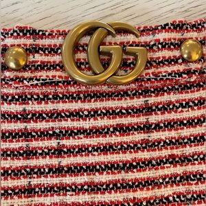 Gucci black and red with gold and silver threading skirt